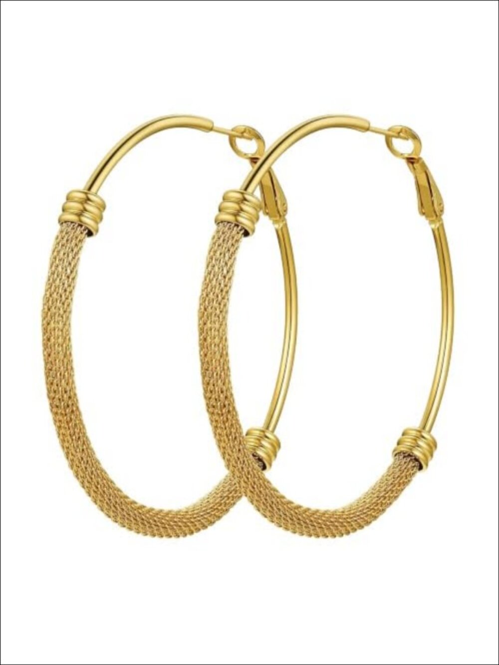 14K Gold Plated Stainless Steel Hoop Earrings 60mm